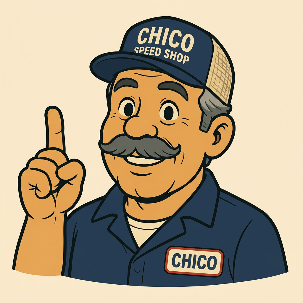 Chico Mecânico levantando o dedo para dar uma dica