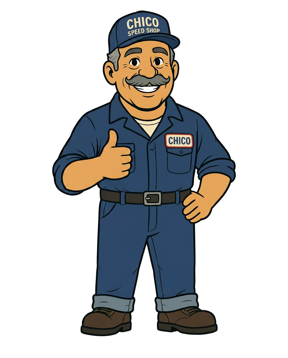 Ilustração vetorial do Chico Mecânico sorrindo e fazendo joinha